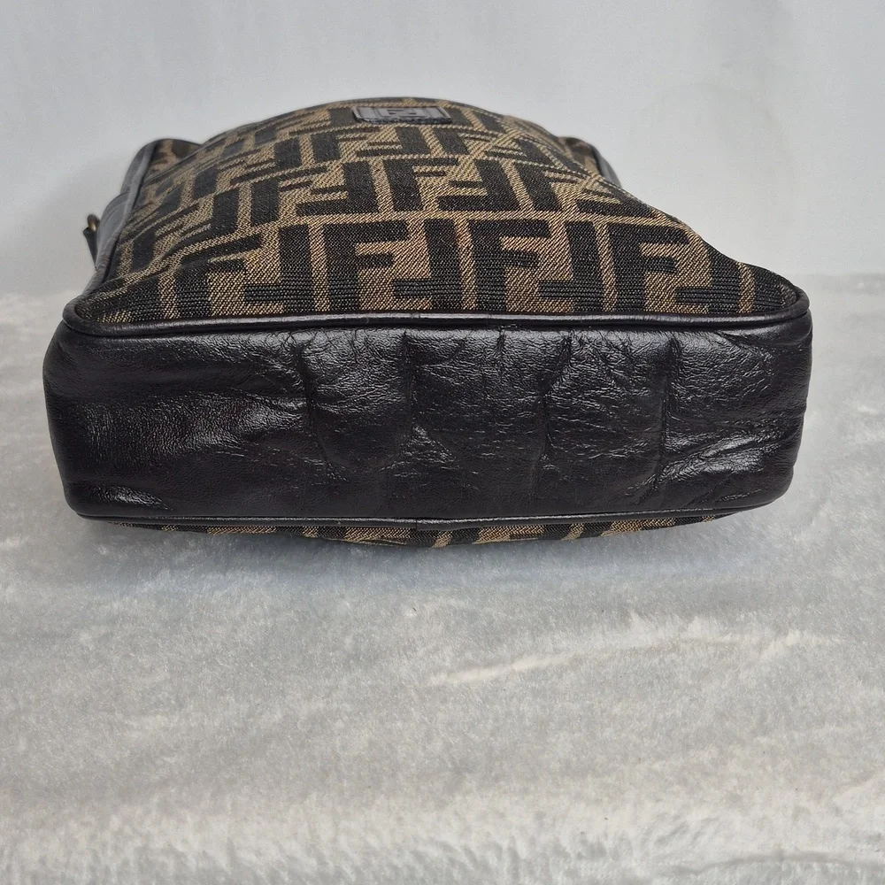 Fendi Vintage Brown Monogram Messenger Bag UNISEX w/Dust Bag & COA